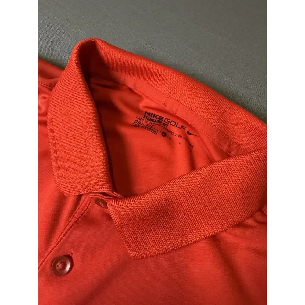Nike Golf Polo Shirt Adult M Red Performance Athletic Golfer Casual Outdoor Mens